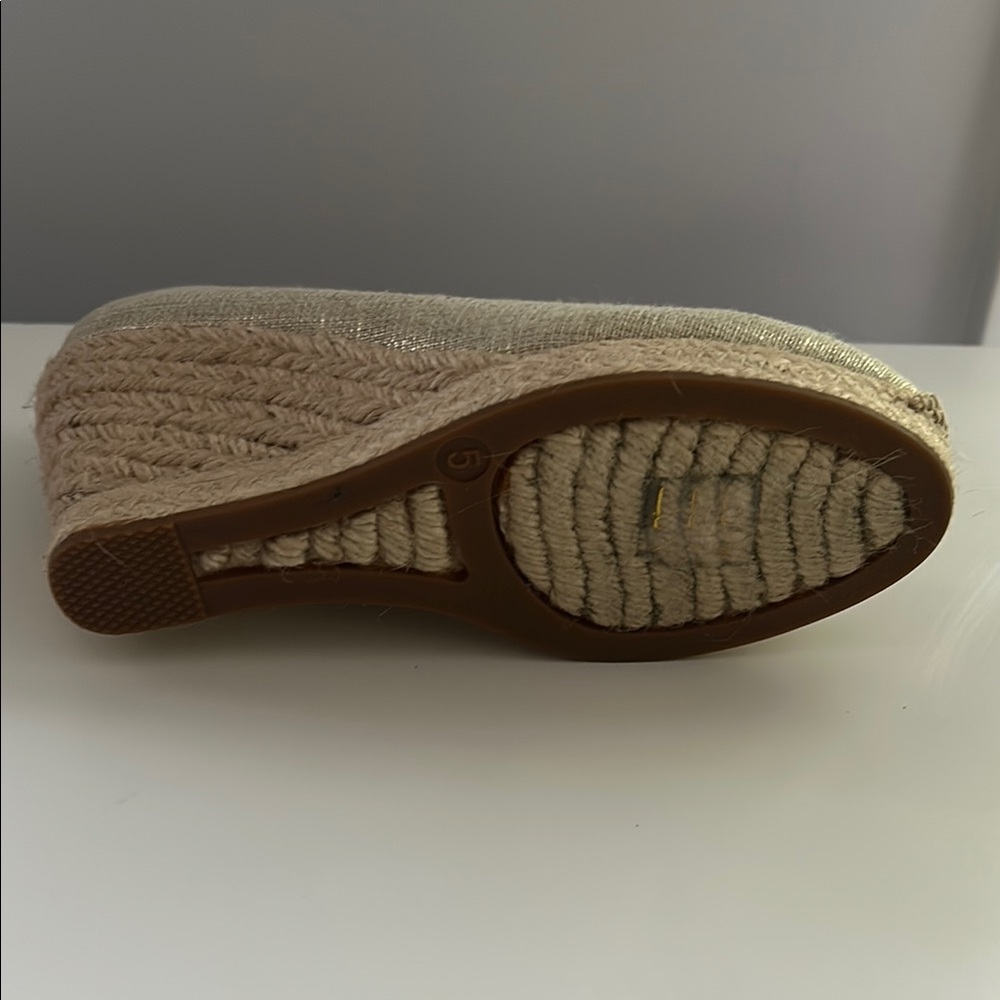 J. Crew Gold Espadrille Shoes with Textured Toe - Picture 4 of 4